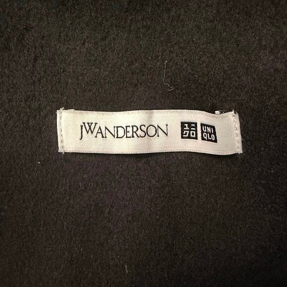 W ANDERSON X UNIQLO Wool Trench Double Face Belted Coat Black EUC Size XL - Picture 6 of 8